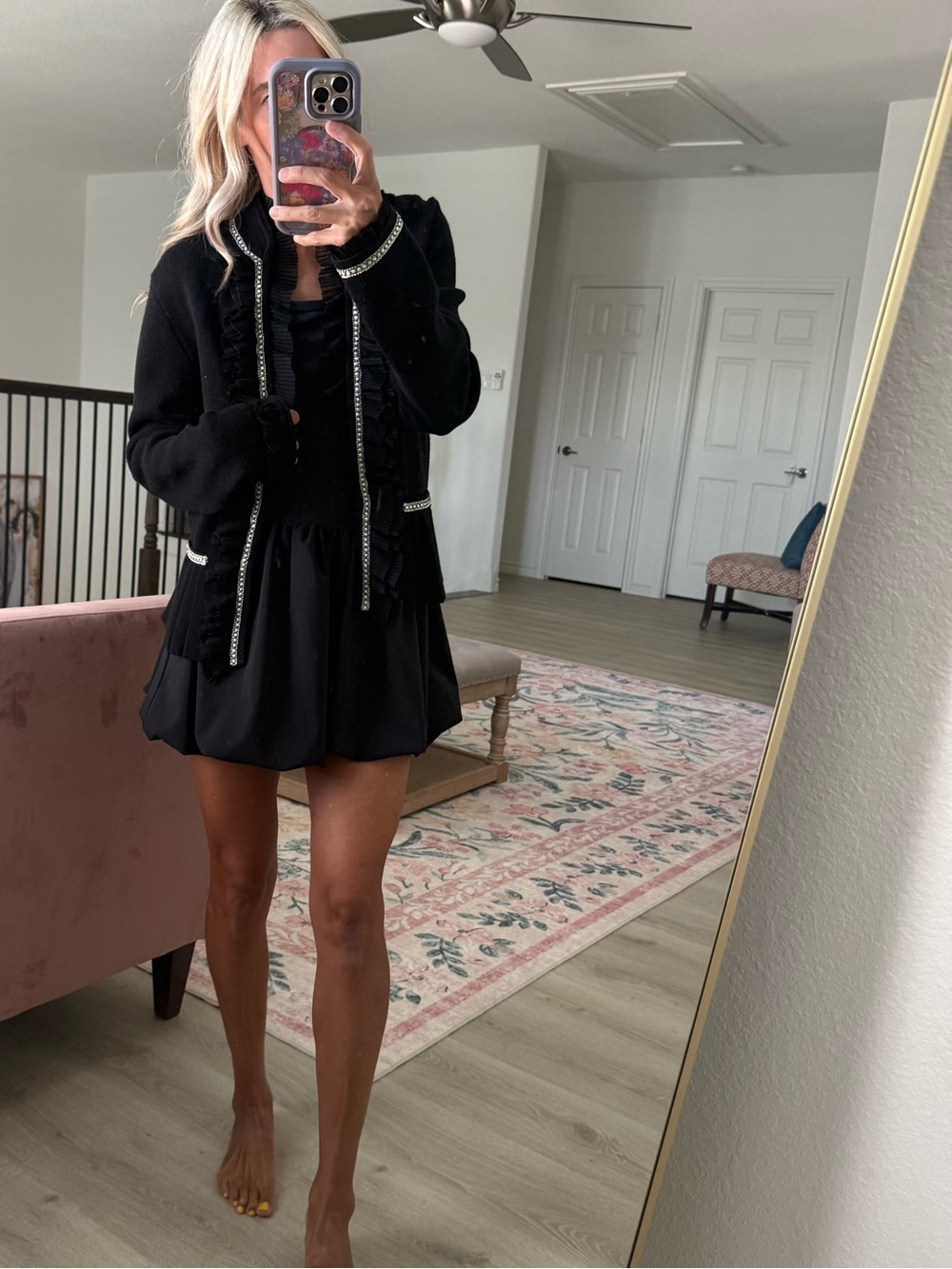 White House Black Market ruffle cardigan size xs